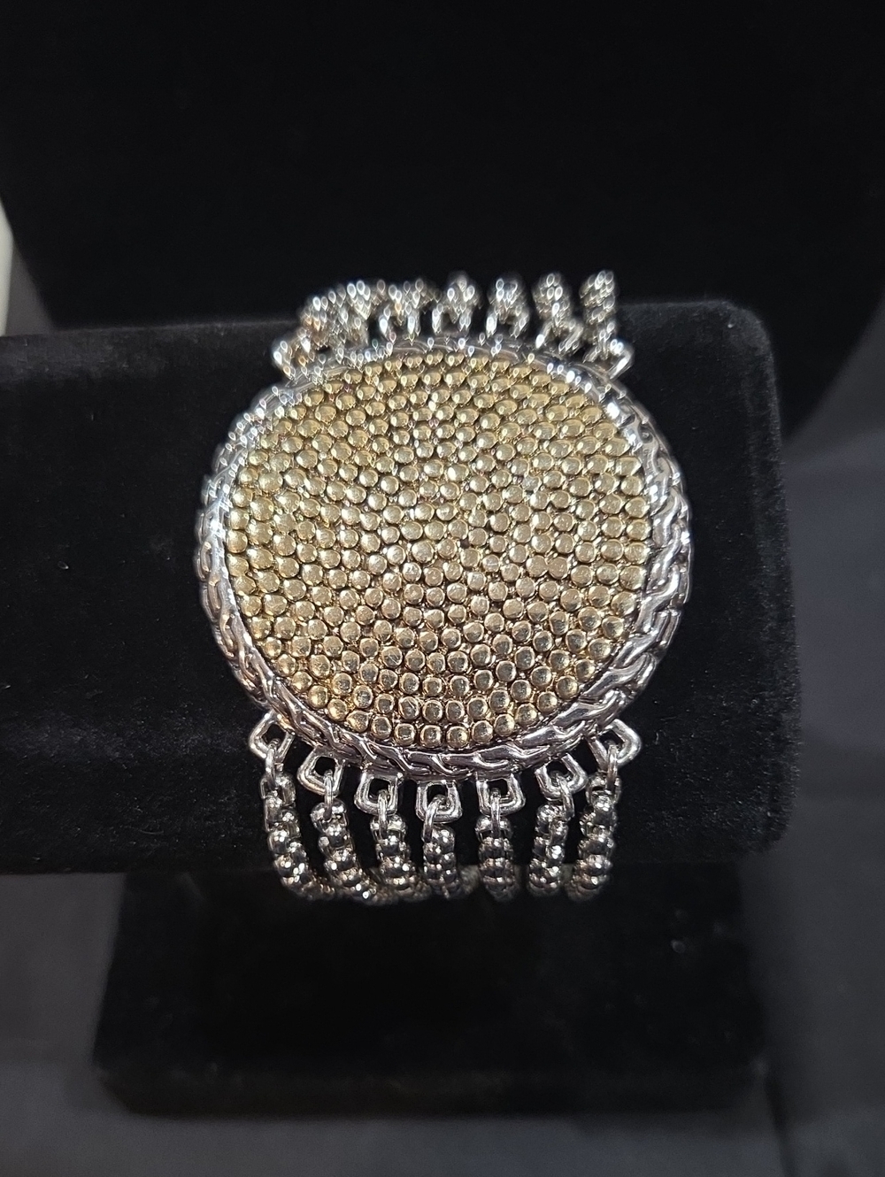 SILVER-TONE AND GOLDTONE MULTI CHAIN BRACELET